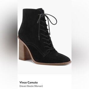 Vince Camuto suede Black Lace-Up Ankle Boots, women’s size 7